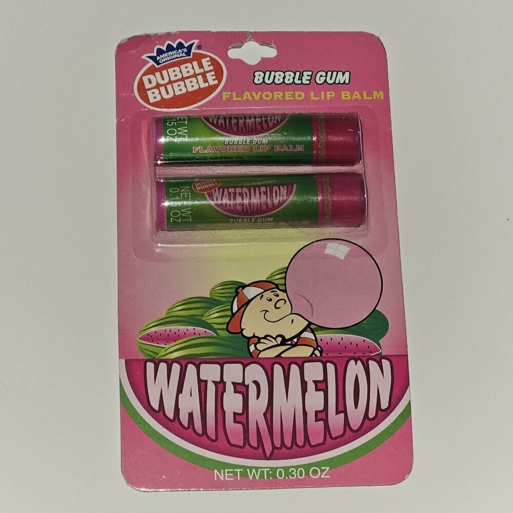 NOS Dubble Bubble Watermelon Bubble Gum Flavored Lip Balm 2-Pack 2010 READ